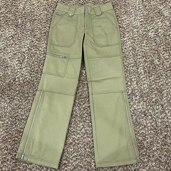 BDG Urban Ourfitters Green Zipper Detail Straight Pants size 4 - Picture 1 of 4